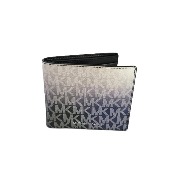 Michael Kors Cooper Billfold ID Wallet Bifold Black Multi MK Ombre Logo - Picture 1 of 6